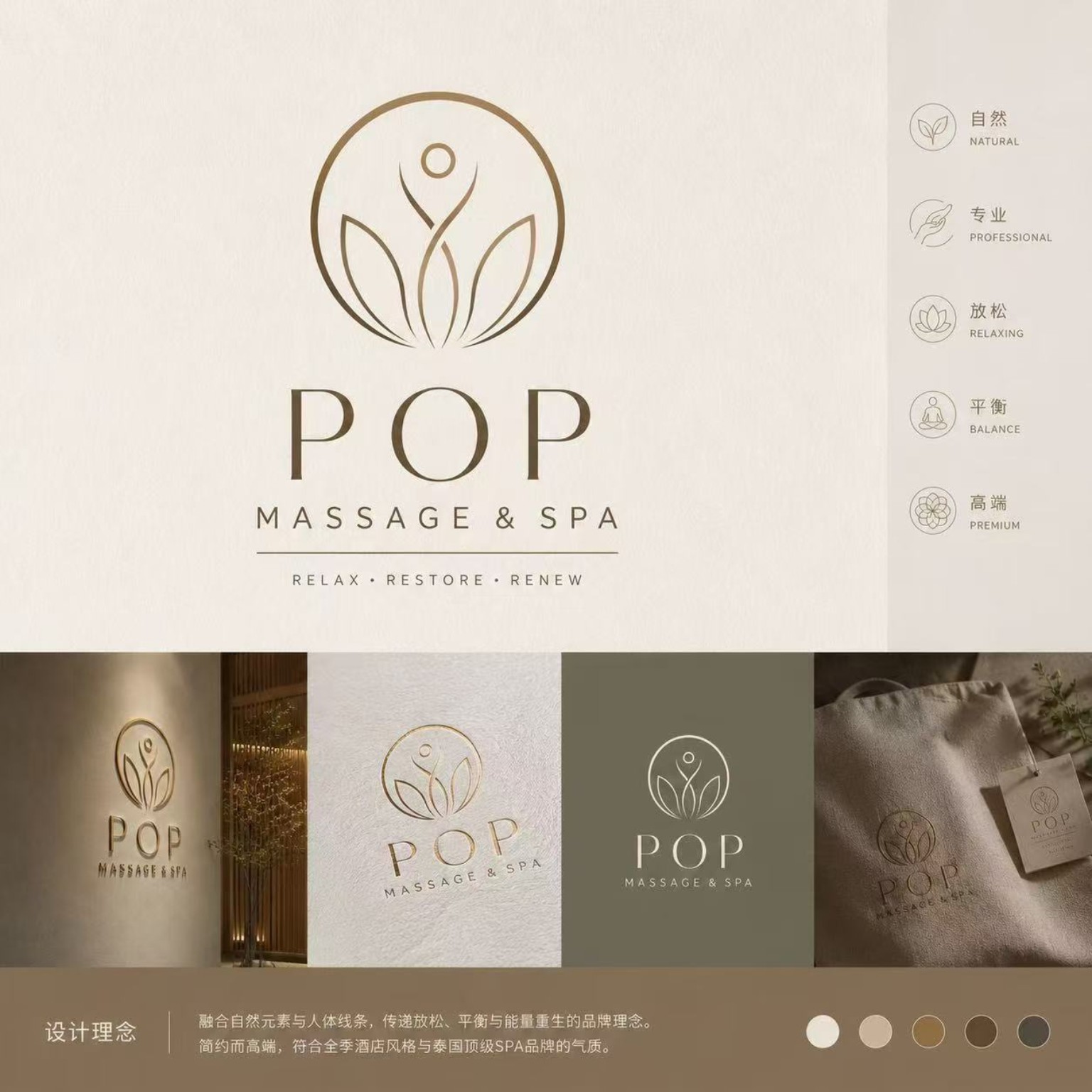 POP Massage & Spa 品牌视觉
