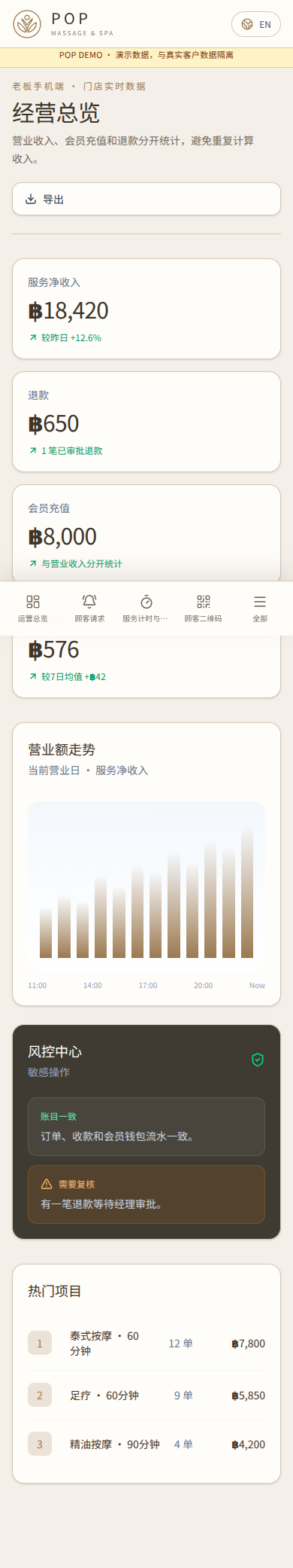 老板 / 经理演示界面